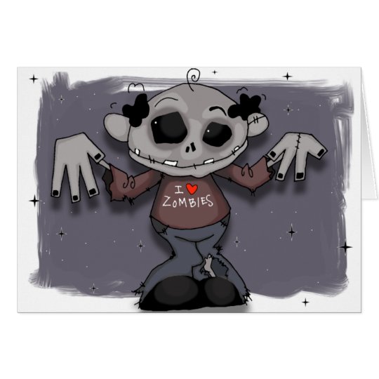 My Dad hearts Zombies Card