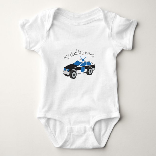 My Dad Is A Hero Baby Bodysuit (Front)