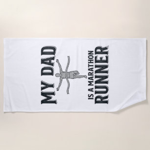 My Dad Is a Marathon Runner Vintage Shirt Design_1 Beach Towel