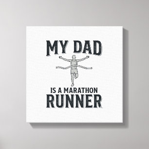My Dad Is a Marathon Runner Vintage Shirt Design_1 Canvas Print