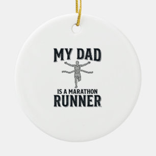My Dad Is a Marathon Runner Vintage Shirt Design_1 Ceramic Tree Decoration