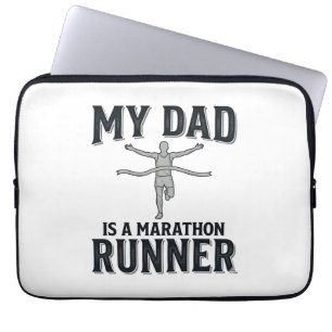 My Dad Is a Marathon Runner Vintage Shirt Design_1 Laptop Sleeve