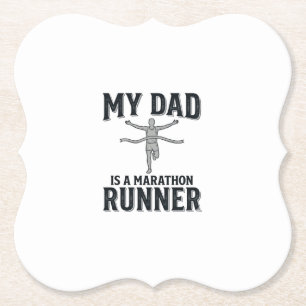 My Dad Is a Marathon Runner Vintage Shirt Design_1 Paper Coaster