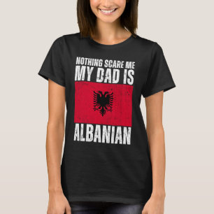 My Dad is Albanian Albania Pride Flag Heritage Roo T-Shirt