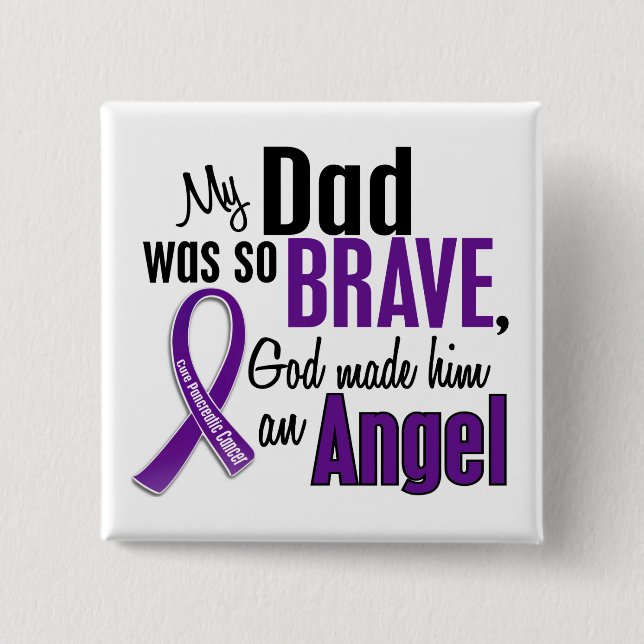 My Dad Is An Angel Pancreatic Cancer 15 Cm Square Badge (Front)