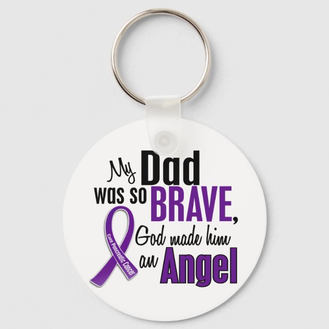My Dad Is An Angel Pancreatic Cancer Key Ring (Front)