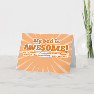 My Dad is Awesome Funny Fathers Day Cards