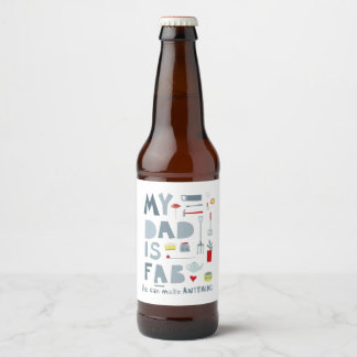 My Dad is Fab Beer Bottle Label