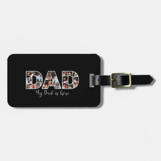My dad is hero luggage tag