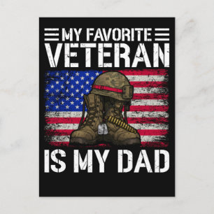 My Dad Is My Favourite Veteran Military Father Gif Postcard