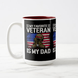 My Dad Is My Favourite Veteran Military Father Gif Two-Tone Coffee Mug