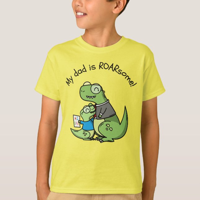 My Dad is ROARsome! – Dino Father’s Day Tee (Front)