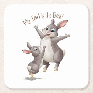 My Dad Is The Best Square Paper Coaster