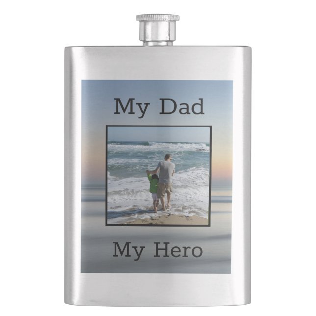 My Dad My Hero Hip Flask (Front)