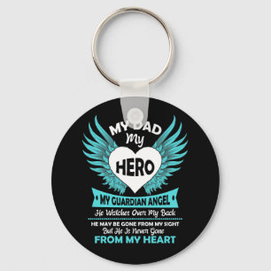 My Dad - My Hero My Guardian Angel He Watches Over Key Ring