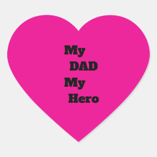 My Dad My Hero Pink Heart Father’s Day Gift Design Sticker