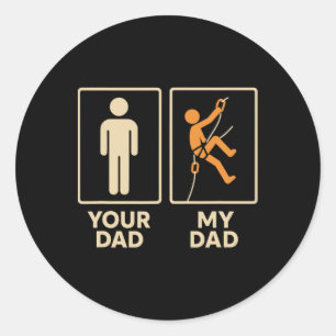 My Dad Rock Climbing Climber Daughter Son Father's Classic Round Sticker