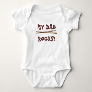 My Dad Rocks Drumsticks for Drummer Father Baby Bodysuit