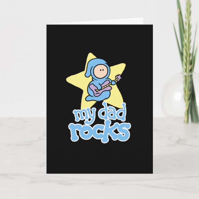 My Dad Rocks Father's Day Card - Black background (Front)
