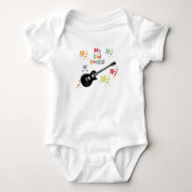 My Dad Rocks! Guitar Baby Bodysuit (Front)
