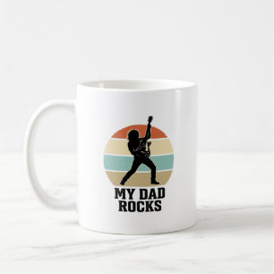 My Dad Rocks Vintage Guitar Sunset Shirt Design_1 Coffee Mug