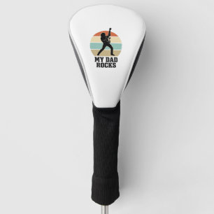 My Dad Rocks Vintage Guitar Sunset Shirt Design_1 Golf Head Cover