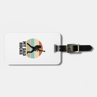 My Dad Rocks Vintage Guitar Sunset Shirt Design_1 Luggage Tag