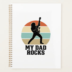 My Dad Rocks Vintage Guitar Sunset Shirt Design_1 Planner