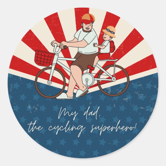 My dad, the cycling superhero Father's day sticker (Front)