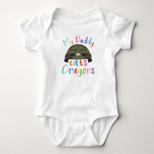 My Daddy Eats Crayons - Military Army Baby Bodysuit