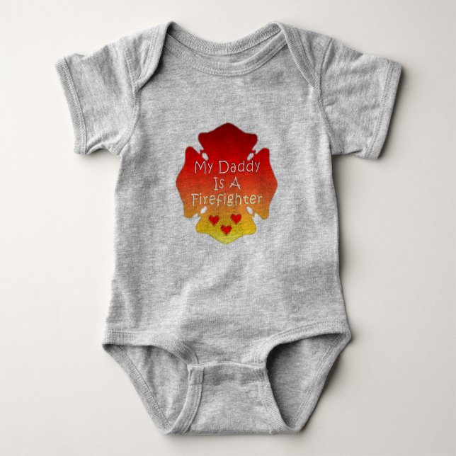 My Daddy Is A Firefighter   Baby Bodysuit (Front)