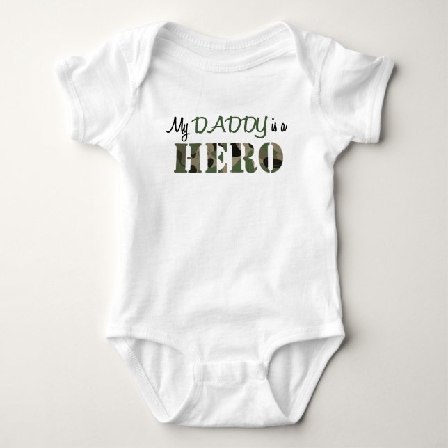 My DADDY is a HERO Baby Bodysuit (Front)