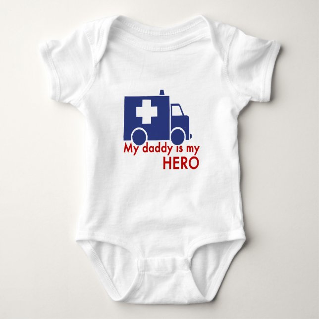My Daddy Is My Hero Baby Bodysuit (Front)