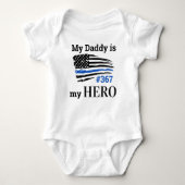 My Daddy is My Hero Thin Blue Line Police Baby Bodysuit (Front)