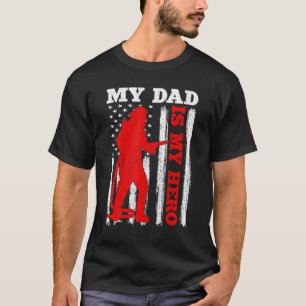 My Daddy Is My Hero USA Flag Firefighter Fireman D T-Shirt