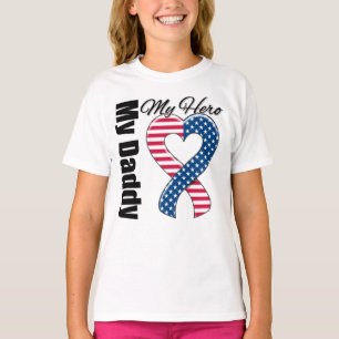 My Daddy My Hero Patriotic USA Ribbon T-Shirt