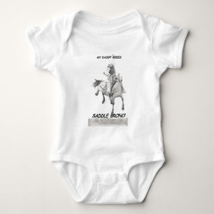 My Daddy Rides Saddle bronc Baby Bodysuit