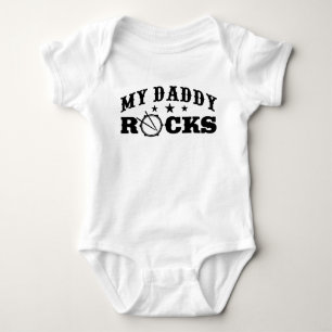 My Daddy Rocks Drummer Baby Bodysuit