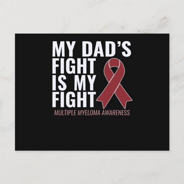 My Dad's Fight is My Fight Multiple Myeloma Shirt Announcement Postcard (Front)
