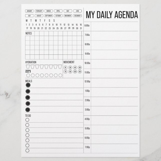 My Daily Agenda (Front)