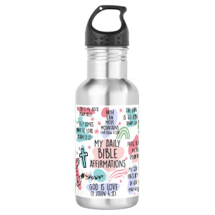 My Daily Bible Affirmations Beverage Tumbler  532 Ml Water Bottle