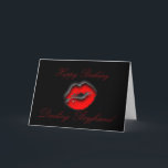 My Darling boyfriend Happy Birthday kiss lips love Card<br><div class="desc">Many more designs in my store. Contact me to have a custom design made just for you! http://www.zazzle.com/goldenjackal</div>