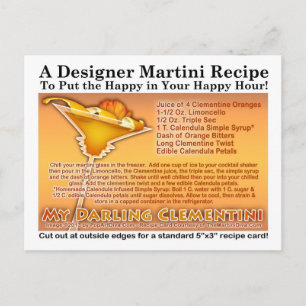 My Darling Clementini Martini Recipe Postcard