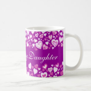 My Darling Daughter hearts purple pink mug
