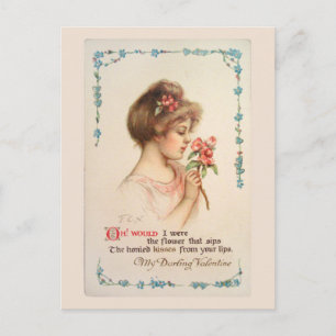 My Darling Valentine Vintage Postcard