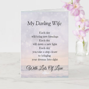 My Darling Wife Encouragement Poem Greeting Card
