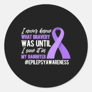 My Daughter Epilepsy Warrior Mother Epilepsy Classic Round Sticker