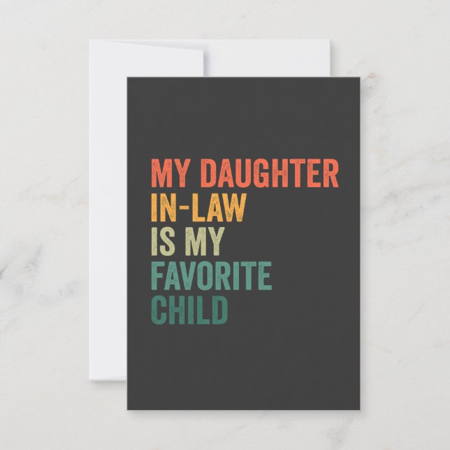 My Daughter in Law Is my Favourite Child Retro Gif Thank You Card (Front)