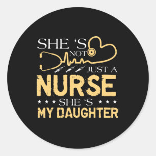 My Daughter Is A Nurse Proud Nurse's Mum Dad Rn Lp Classic Round Sticker