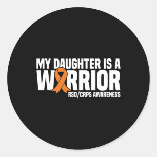 My Daughter Is A Warrior Orange Ribbon Rsdcrps Awa Classic Round Sticker